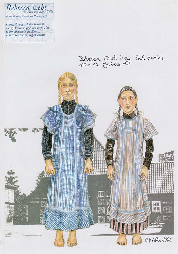 Kostümentwürfe von Esther Bialas für Berlinale Junges Forum REBECCA WEBT, dokumentarischer Spielfilm 1996