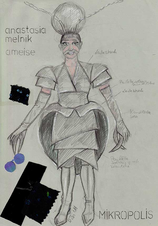 Kostümentwürfe von Esther Bialas für MIKROPOLIS Komische Oper Berlin, Kinderoper Uraufführung